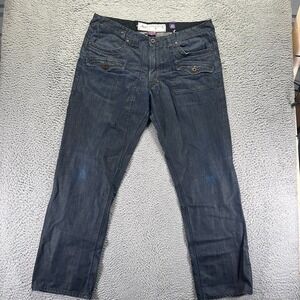 VTG Akoo Jeans Mens 40x34 Blue Denim Straight Baggy Skater Hip Hop Grunge Goth